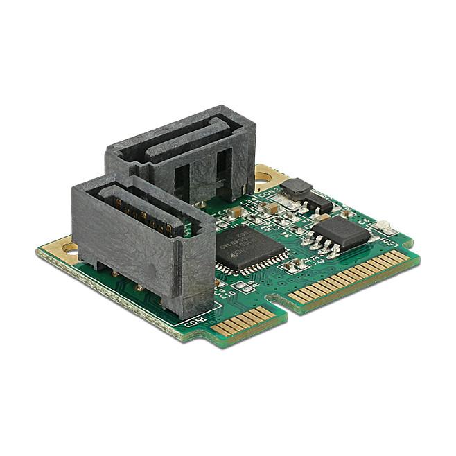 Kartë Zgjerimi Mini PCI Express Delock 95260 / Mini PCIe 1.2 Half Size / 2x SATA 6Gbps / Asmedia ASM1061 - 1