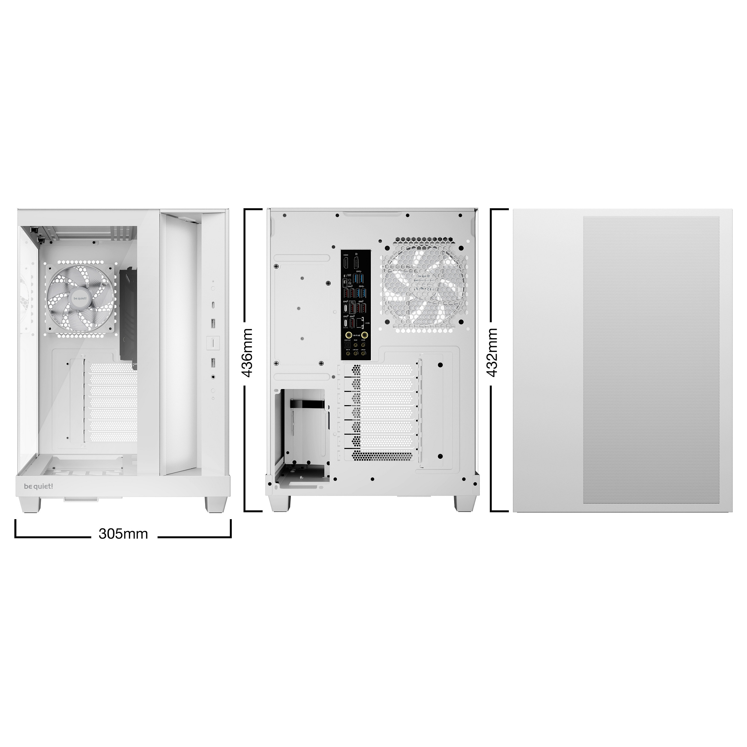Kasë Midi be quiet! Light Base 500 LX – Bardhë - 2