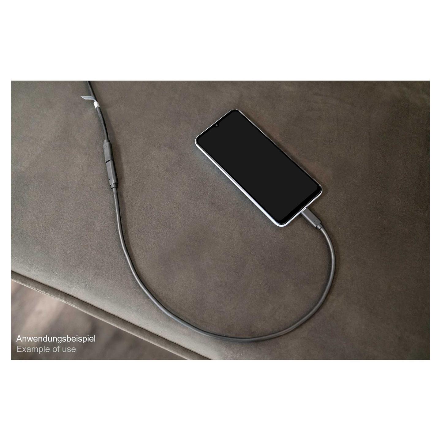Kabllo USB Alcasa 2831-CV005S / USB-C në USB-C / USB 3.2 Gen 2 / 10 Gbit/s / 0.5m / Ekranizim magnetik - Zezë - 4