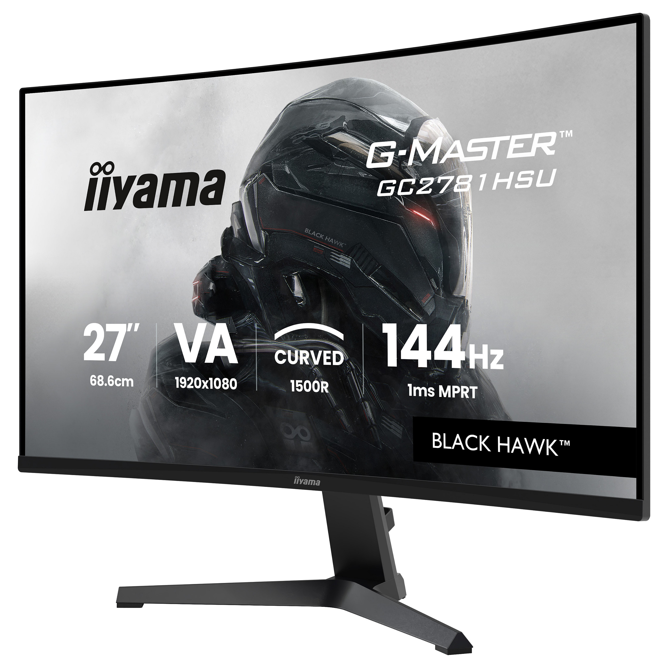 Monitor Gaming iiyama G-Master GC2781HSU-B1 / 27"/ Full HD VA / Curved / 144Hz / 1ms / HDMI+USB+DP - Zezë - 4