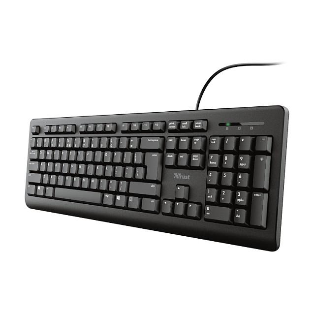 Tastierë me kabllo Trust Primo / USB / Full-Size / QWERTZ / German / 104 Çelësa / 1.8m - Zezë