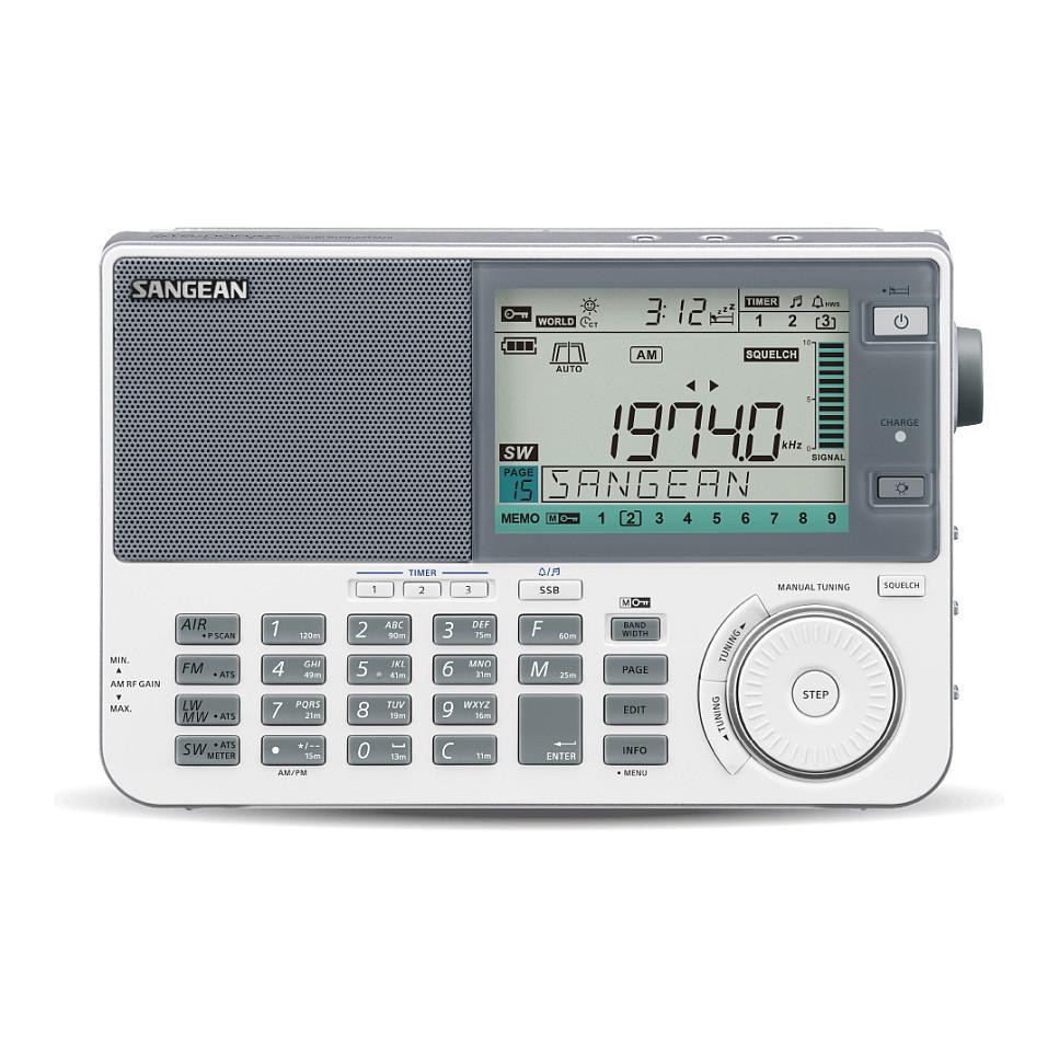 Radio portative Sangean ATS-909X2, AM, FM, LW, SW, ekran LCD, dalje kufjesh 3.5 mm - Bardhë