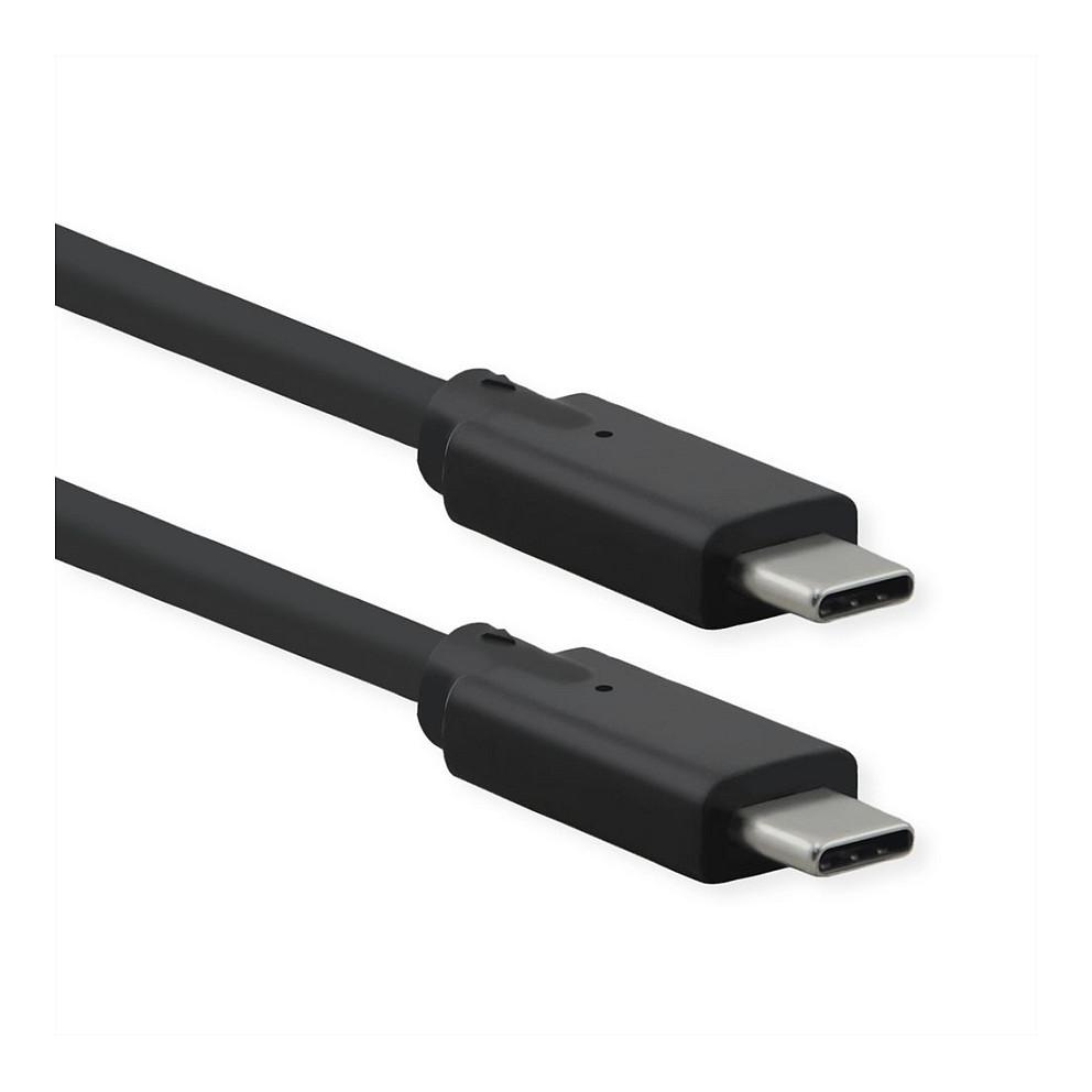 Kabllo USB ROLINE 11.02.9071, USB 3.2 Gen 2x2 USB-C në USB-C, 20 Gbit/s, PD 100W, 1m - Zezë