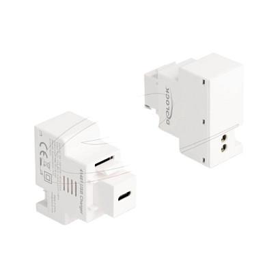 Modul Keystone DeLOCK 41481, USB-C për karikim, Power Delivery 20 W - Bardhë - 2