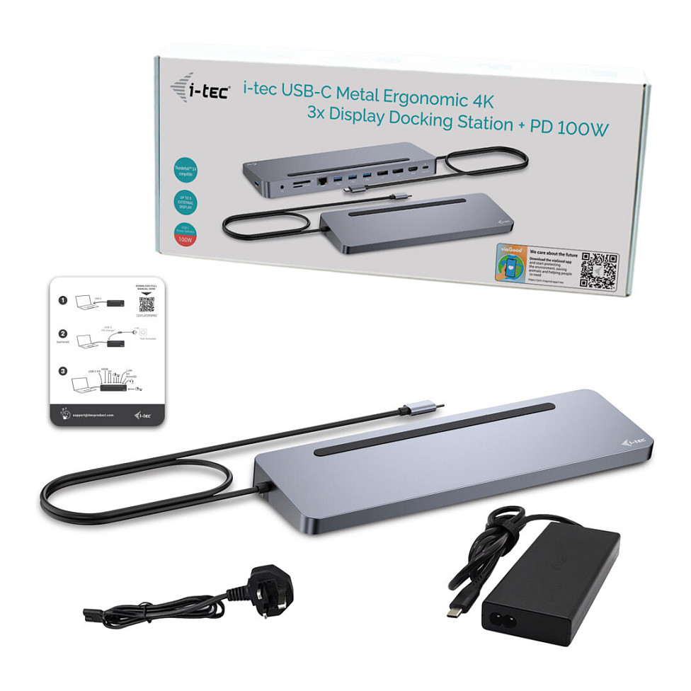 Docking Station D I-TEC USB-C ERGO + Adapter - 3