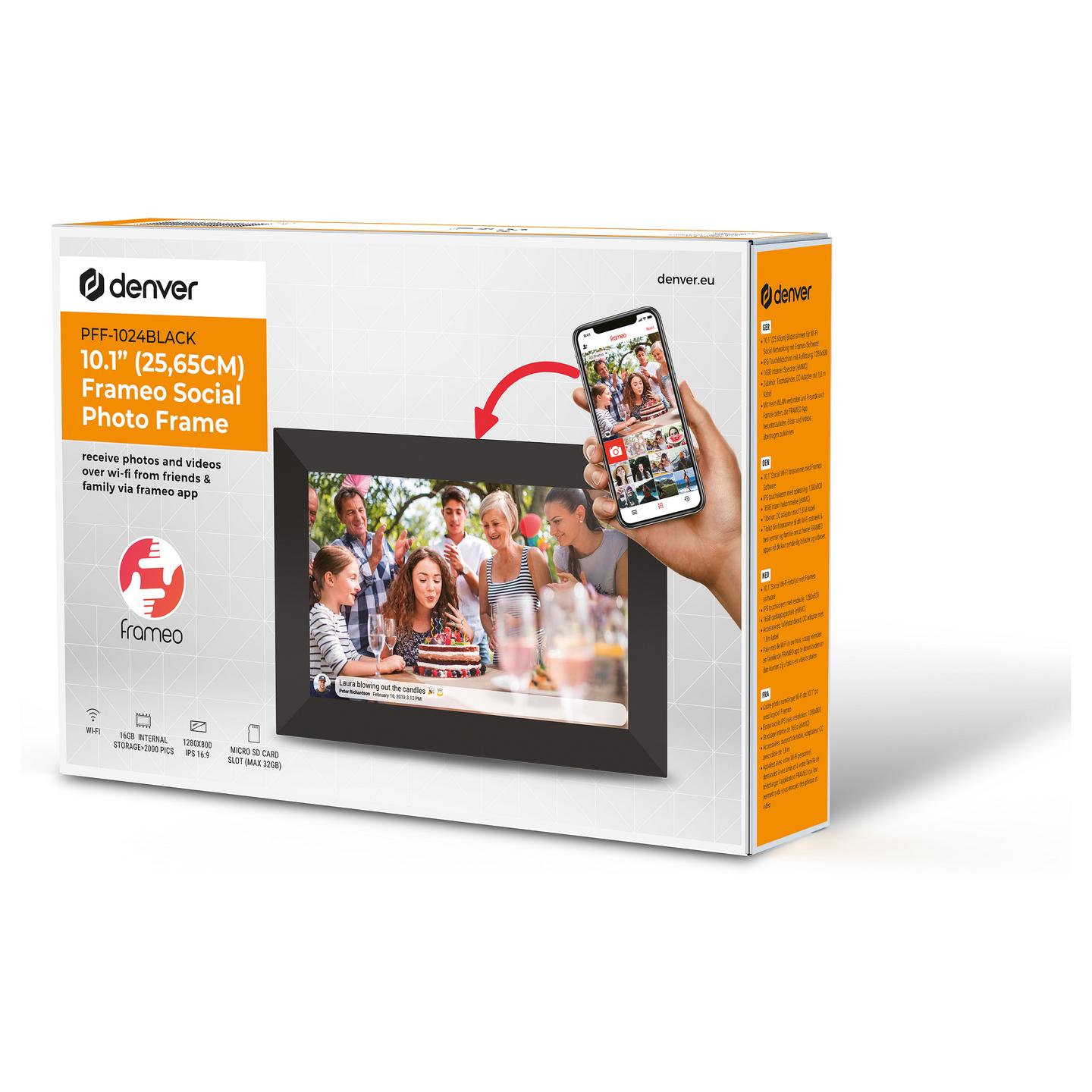 Kornizë Digjitale për Fotografi Denver PFF-1024BMK2, 10.1", IPS, 1280 × 800, 16 GB – Zezë - 9