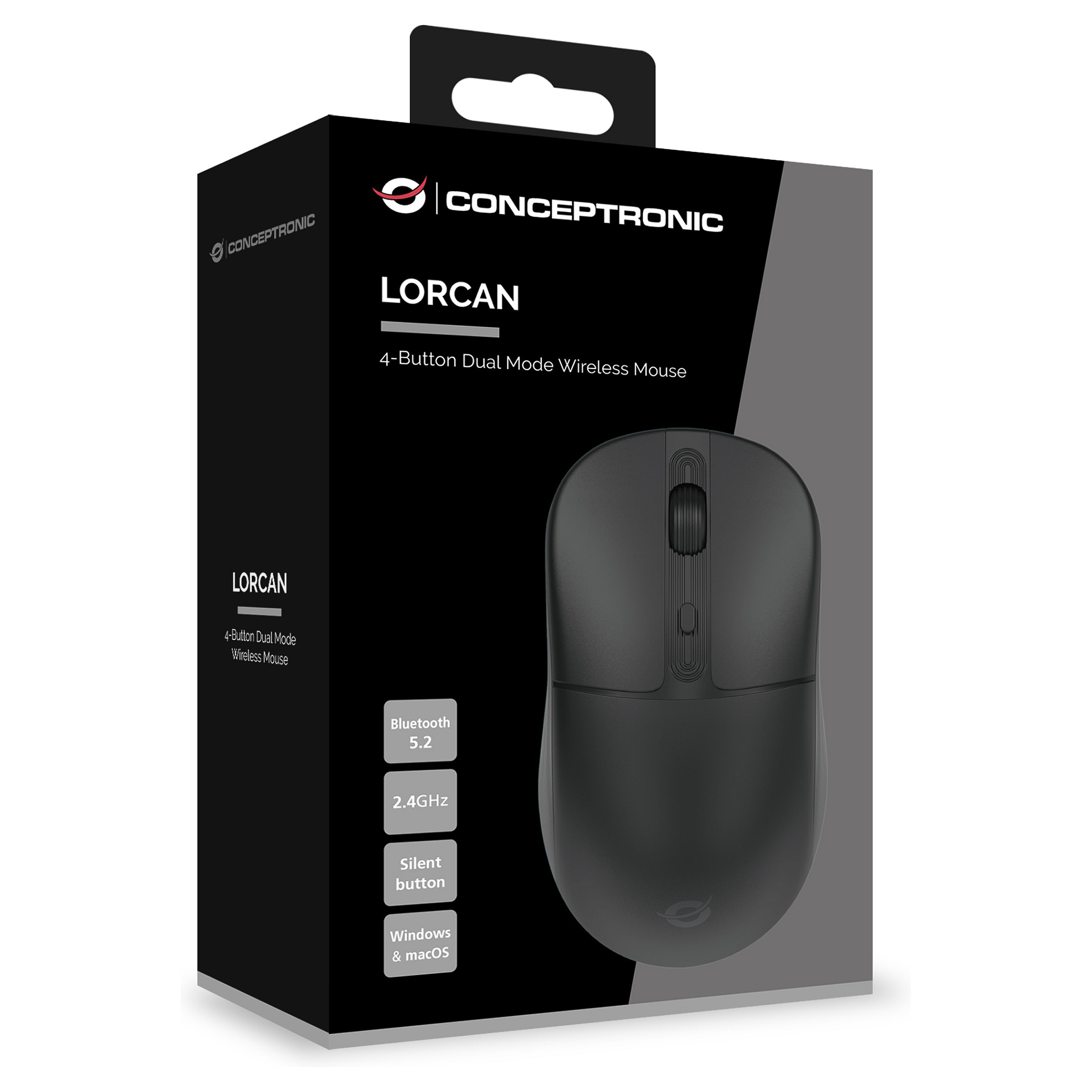 Maus pa Kabllo Conceptronic LORCAN04B Wireless Bluetooth Mouse / 4 Buttons - Zezë - 8