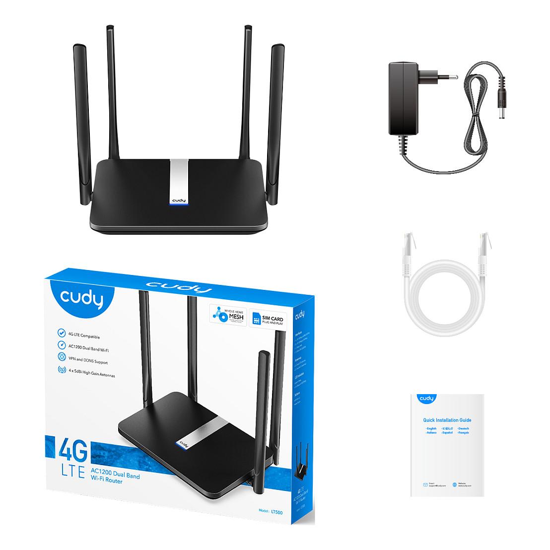 Ruter Cudy LT500, 4G LTE Cat 4, Wi-Fi 5 AC1200, Dual-Band, 1× WAN/LAN + 3× LAN 10/100Mbps, Nano-SIM – Zezë - 6