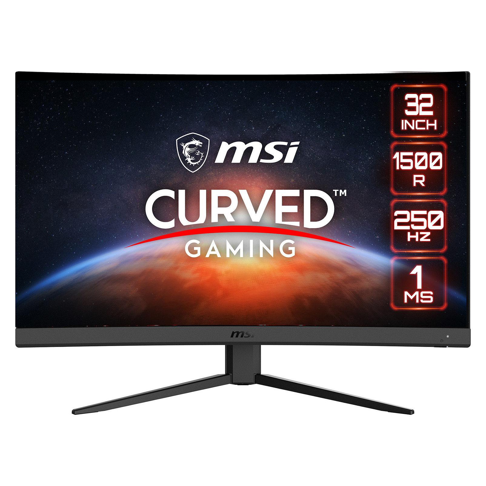 Monitor Gaming MSI G32C4X / 31.5" / Full HD VA Curved / 250Hz / 1ms / HDMI+DP - Zezë