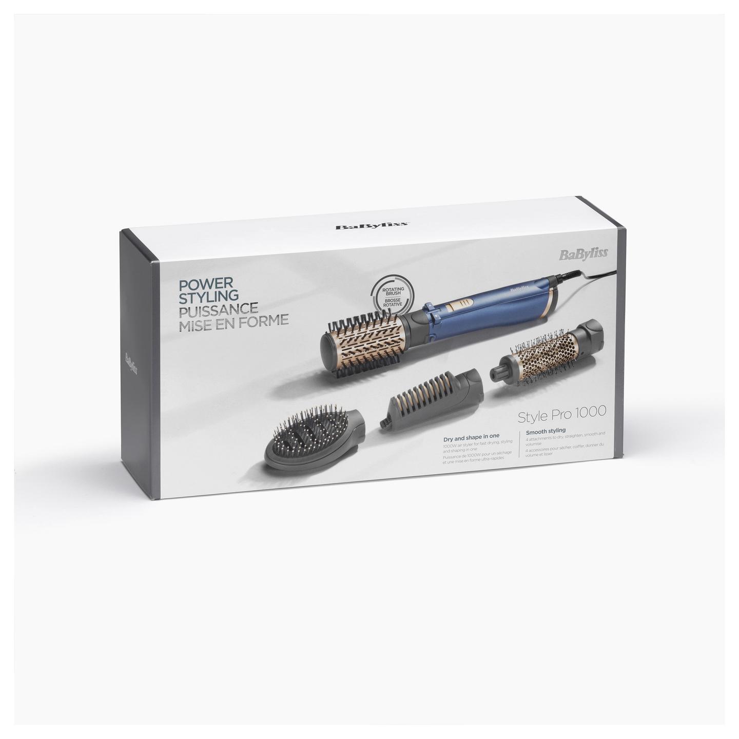 Furçë për Stilimin e Flokëve BaByliss AS965E / Style Pro 1000 / 1000W / 4 Aksesorë / Jonizim / 2 Temperatura – Blu - 14
