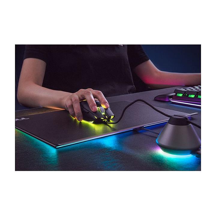 Mauspad Gaming Thermaltake ARGENT MP1 RGB / Sipërfaqe e fortë / RGB / USB / 359 × 254 mm / Bazë alumini – Zezë - 6