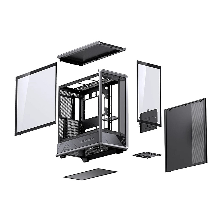 Kasë PC Jonsbo D401 / Midi Tower / ATX / Tempered Glass - Zezë - 24