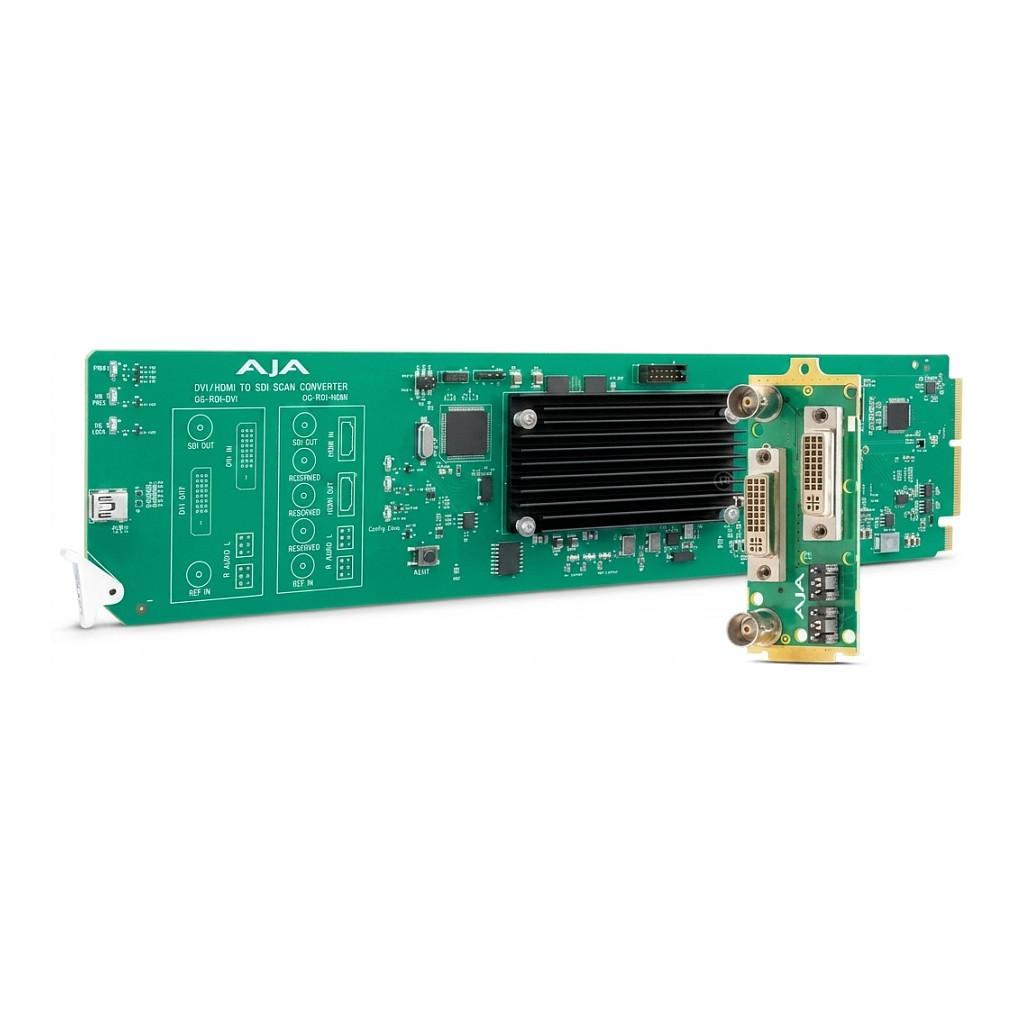Konvertues Video AJA OG-ROI-SDI, 3G-SDI në 3G-SDI dhe HDMI 1.4, ROI Scaling, Frame Rate Conversion, 1080p60, Audio 24-bit, openGear - Zezë