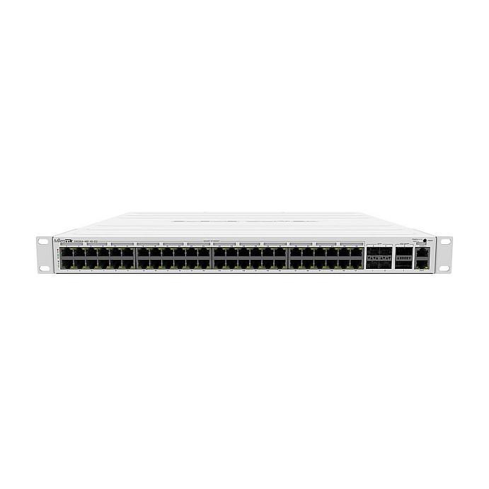 Switch MikroTik CRS354-48P-4S+2Q+RM, 48x Gigabit Ethernet RJ45 PoE, 4x 10G SFP+, 2x 40G QSFP+, PoE 700W, Rack 19" - Bardhë - 1