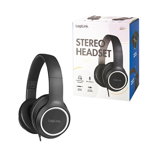 Kufje me kabllo LogiLink HS0053 / Stereo / Over-Ear / Mikrofon / 3.5 mm / 1.2 m – Zezë - 10