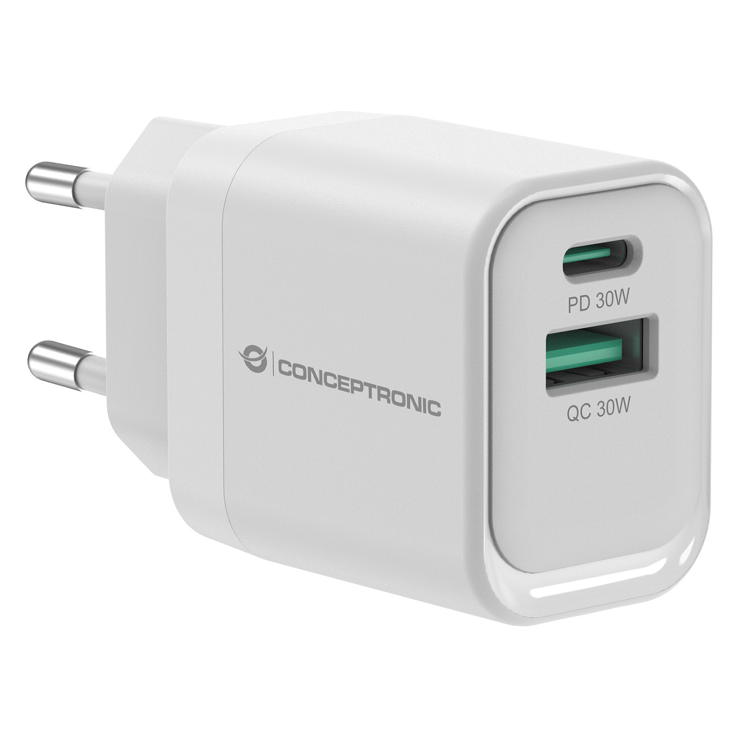Adapter Conceptronic ALTHEA19W33 / 33W / 1x USB-C / 1x USB-A / QC 3.0 / PPS - Bardhë