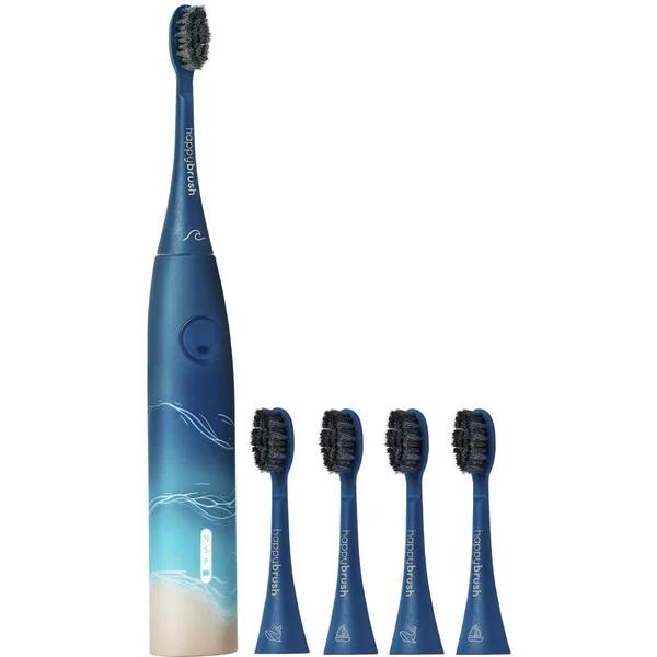 Furçë dhëmbësh elektrike Happybrush ECO VIBE 3 Starterkit Ocean / Sonic / 40.000 vibrime/min / 3 Mode / 6 Javë / 5 Koka – Blu - 1