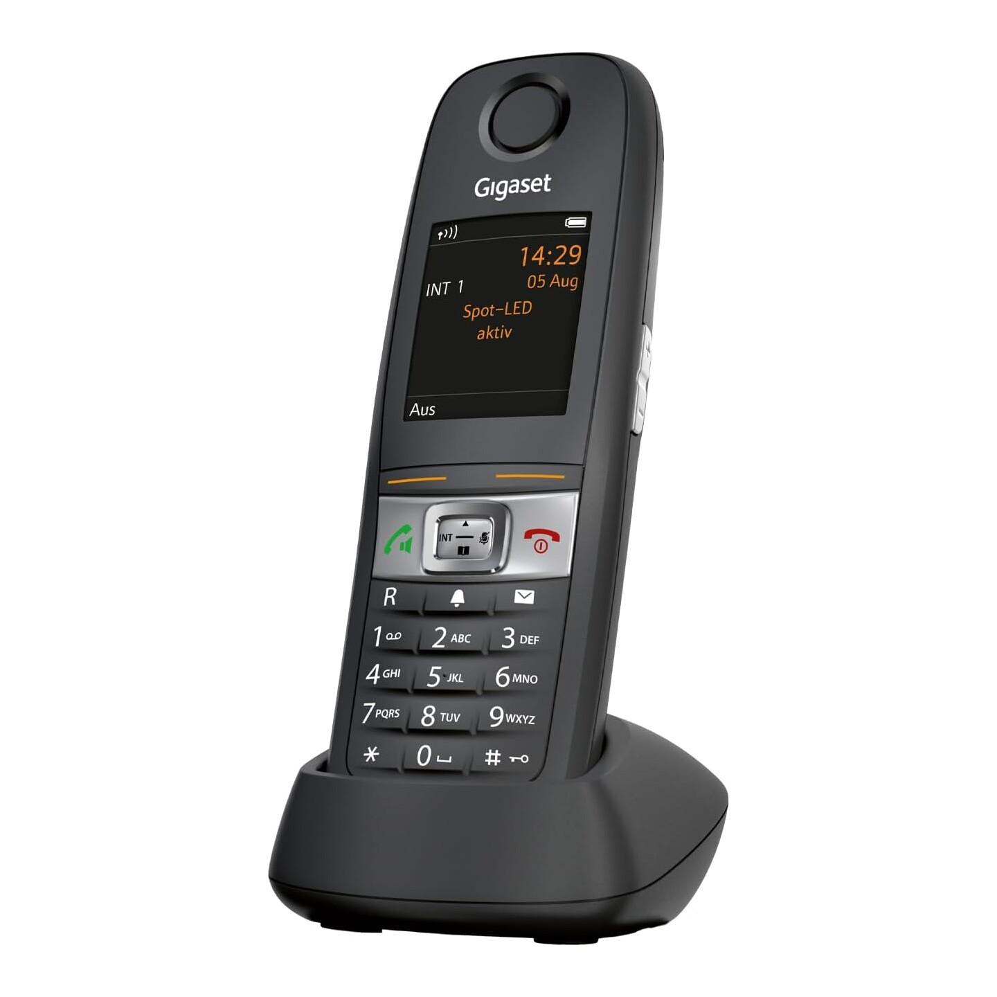 Telefon i Thjeshtë Gigaset E630HX, DECT/HX, Ekran 1.8", IP65, Hands-Free, Rezistent ndaj Goditjeve – Zezë