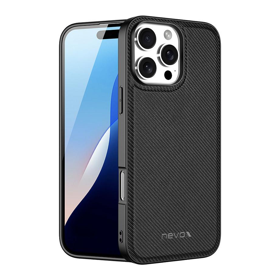 Case për Telefon nevox StyleShell NYLO / iPhone 16 Pro 6.3" / Polikarbonat + TPU + Najlon / Rezistente ndaj Goditjeve dhe Gërvishtjeve - Zezë