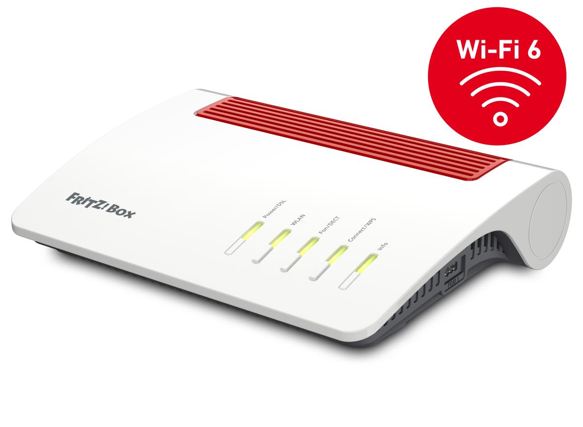 Router FRITZ! 7590 AX / Wi-Fi 6 / Dual-Band / 3600Mbps / VDSL Supervectoring 35b / 4× Gigabit LAN / USB 3.0 / DECT - Bardhë - 1