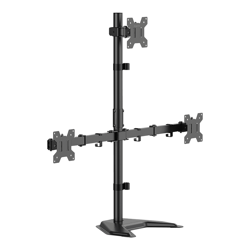 Mbajtëse për Monitor LogiLink BP0219 / 3 Monitorë / 17–32" / deri 10kg për Monitor / VESA 75x75 & 100x100 / Rotacion 360° - Zezë - 1