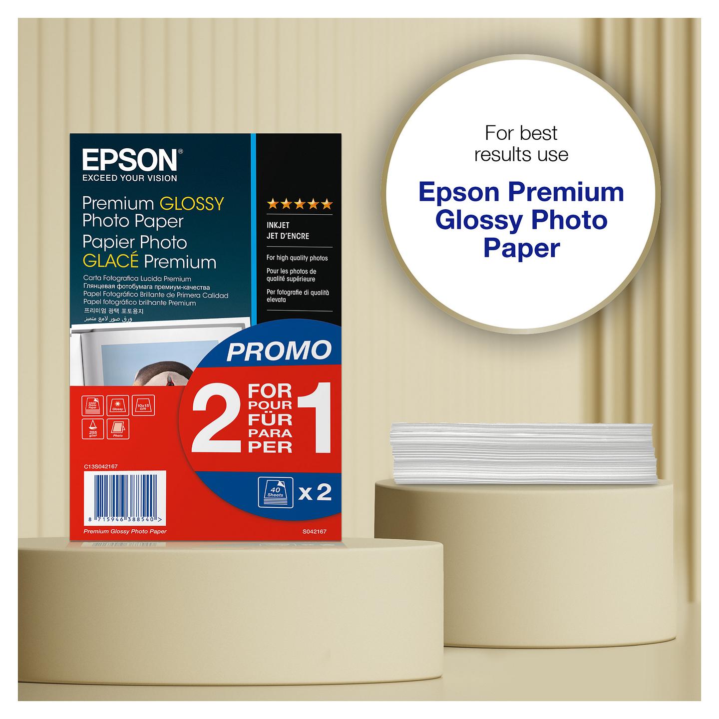 Letër fotografike Epson Premium Glossy, 10 × 15 cm, 255 g/m², 80 fletë - 7