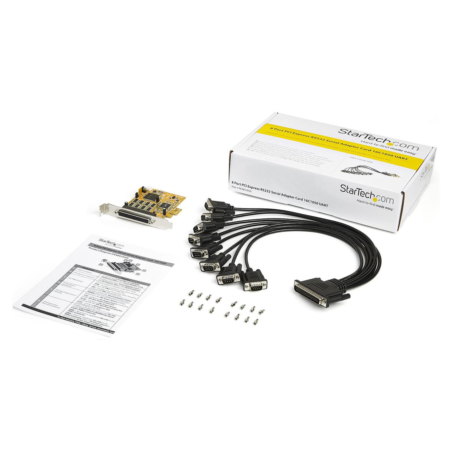 Kartë Zgjerimi StarTech.com PEX8S1050, 8x DB9 RS-232, PCIe x1, 921.6Kbps - Verdhë - 6