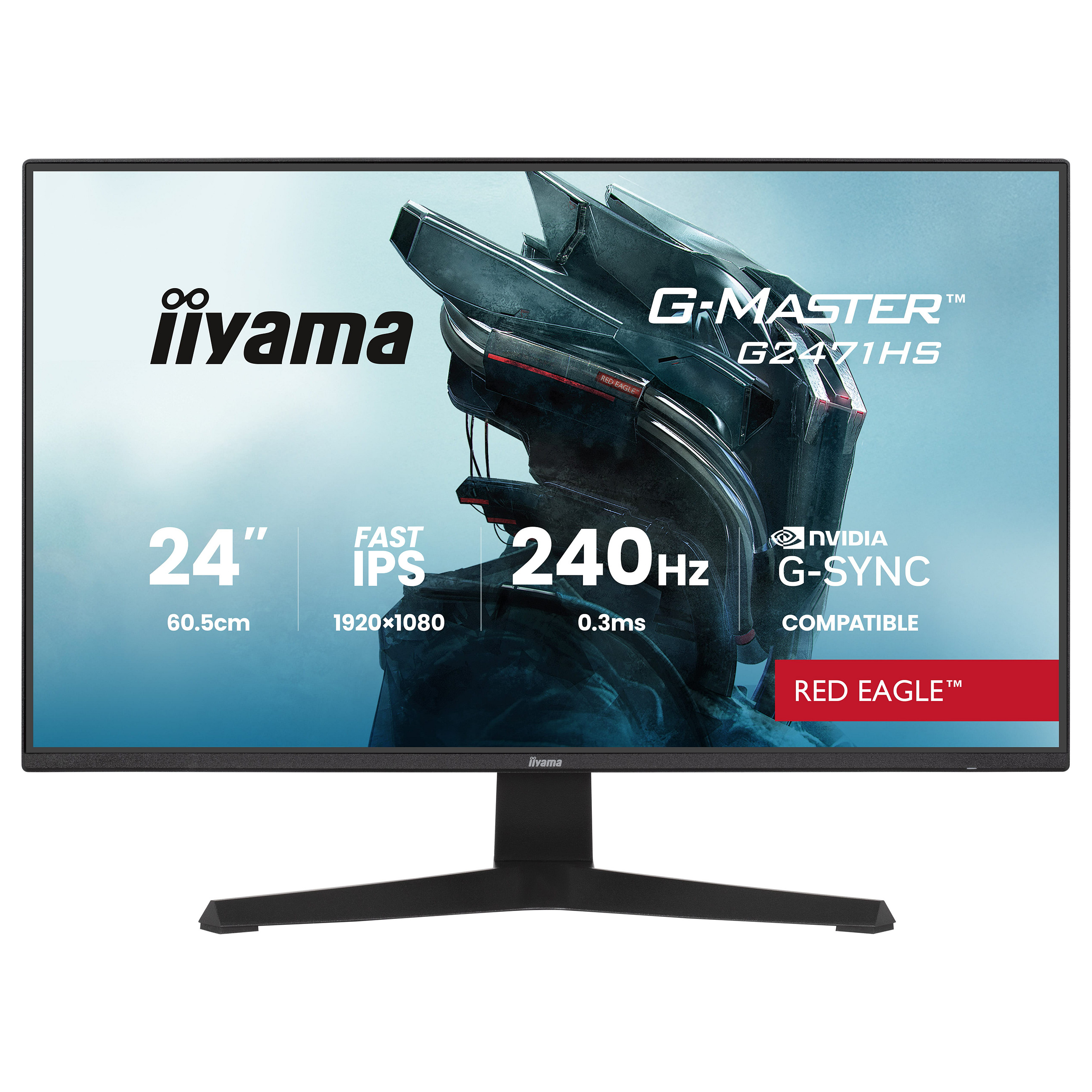 Monitor Gaming iiyama G-Master G2471HS-B1 / 23.8"/ Full HD Fast IPS / 240 Hz / 0.3 ms / HDMI+DP+HDCP - Zezë - 1