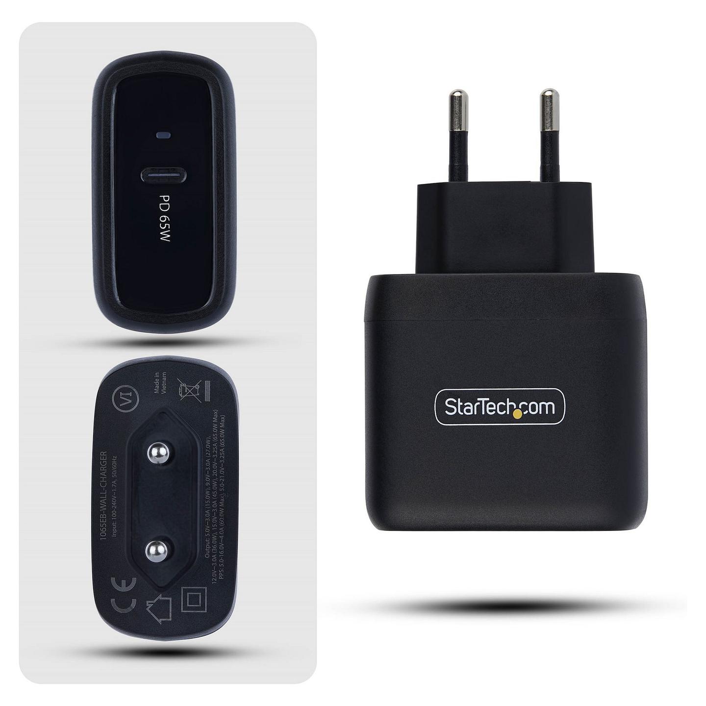 Karikues StarTech 1065EB-WALL-CHARGER, USB-C, 65W, GaN, Power Delivery 3.0, PPS - Zezë - 3