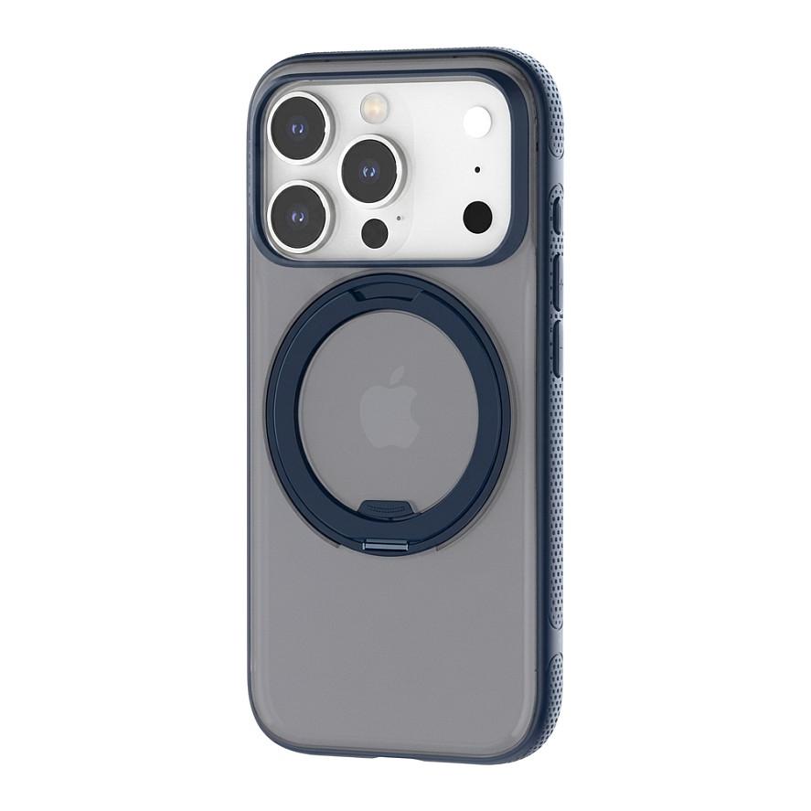 Aksesorë për telefon Torras Ostand R Fitness Series / iPhone 17 Pro Max / MagSafe / Mbajtëse 360° – Transparent/Blu