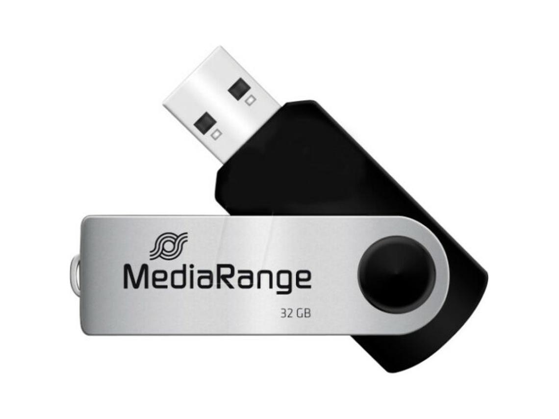 USB Flash Drive MediaRange MR911-2 / 2 x 32GB / USB 2.0 / 17MB/s Read 7MB/s Write - Zezë/Argjend