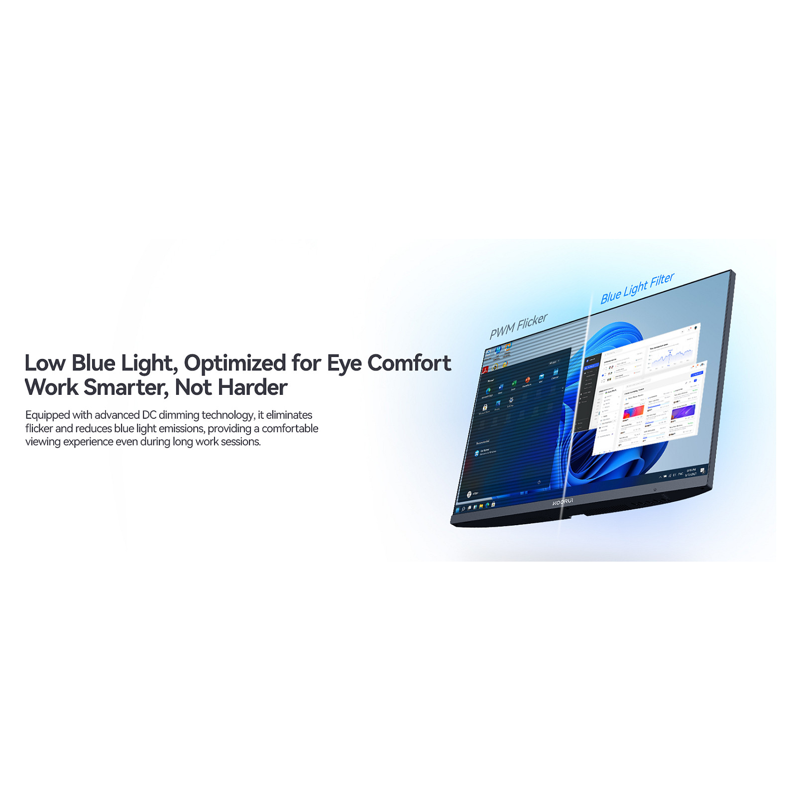 Monitor KOORUI E2411H / 23.8" / Full HD IPS / 120 Hz / 6 ms / HDMI+VGA - Zezë - 15
