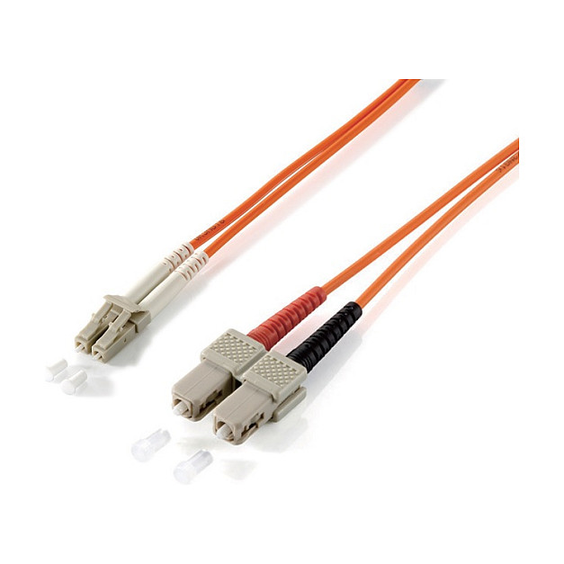 Kabllo për Rrjet Equip LWL Patch Cable LC–SC / 1.00m / Multimode Duplex OM1 / Portokalli – Polybag - 1