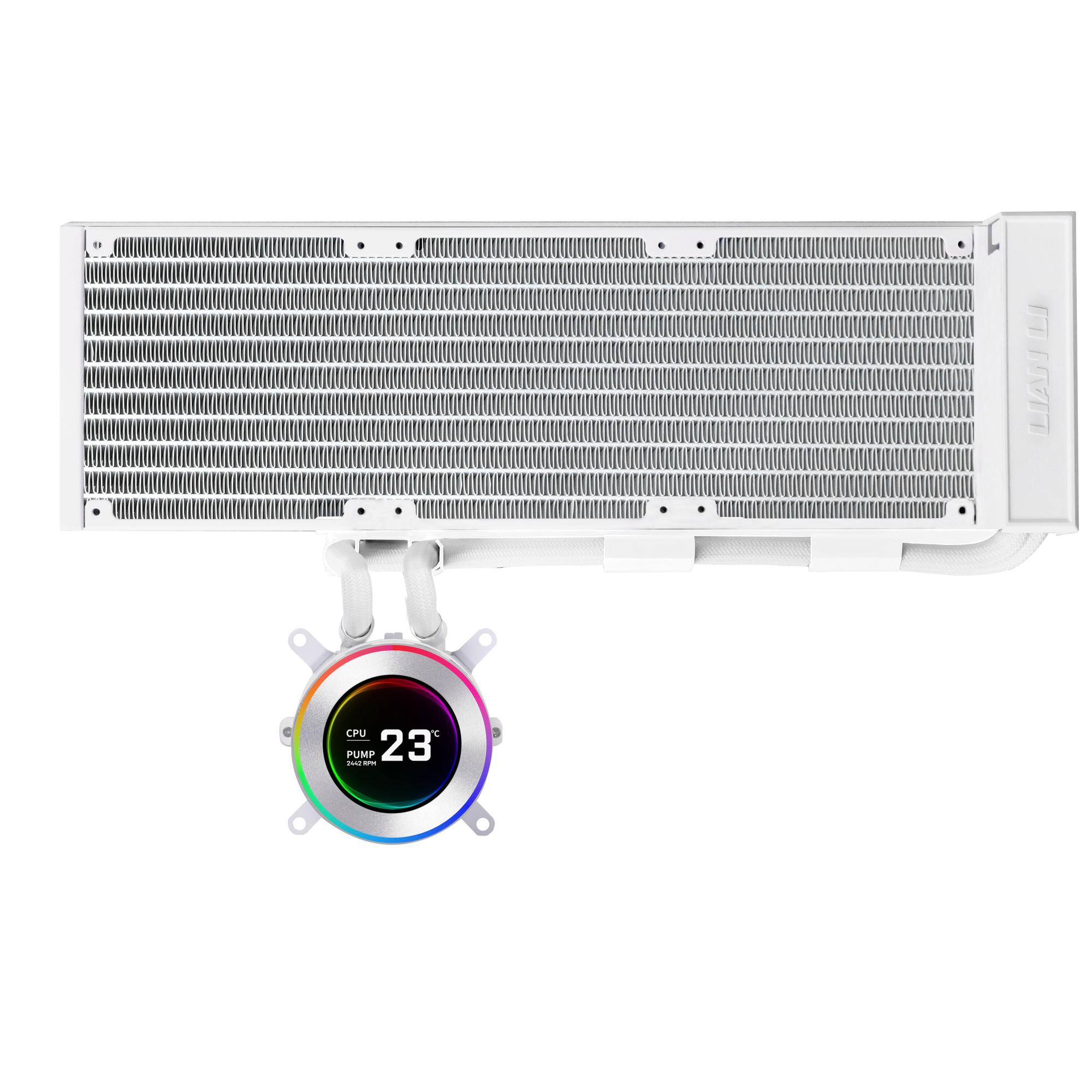 Ftohës me ujë për procesor Lian Li HYDROSHIFT II LCD-C 360N / 360mm / LCD 2.1" / GHS2LCD36W – Bardhë