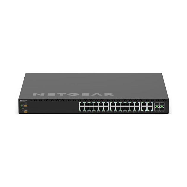 Switch NETGEAR M4350-24M4X4V (MSM4332), 24 porta 2.5G PoE++, 4 porta 10G Multi-Gigabit PoE++, 4 porta SFP28 25G, PoE 522W, Managed Layer 3, Rack 1U - Zezë - 1