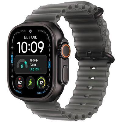 Apple Watch Ultra 4, 49mm, GPS + Cellular, Black Titanium, Translucent Black Ocean Band - 1