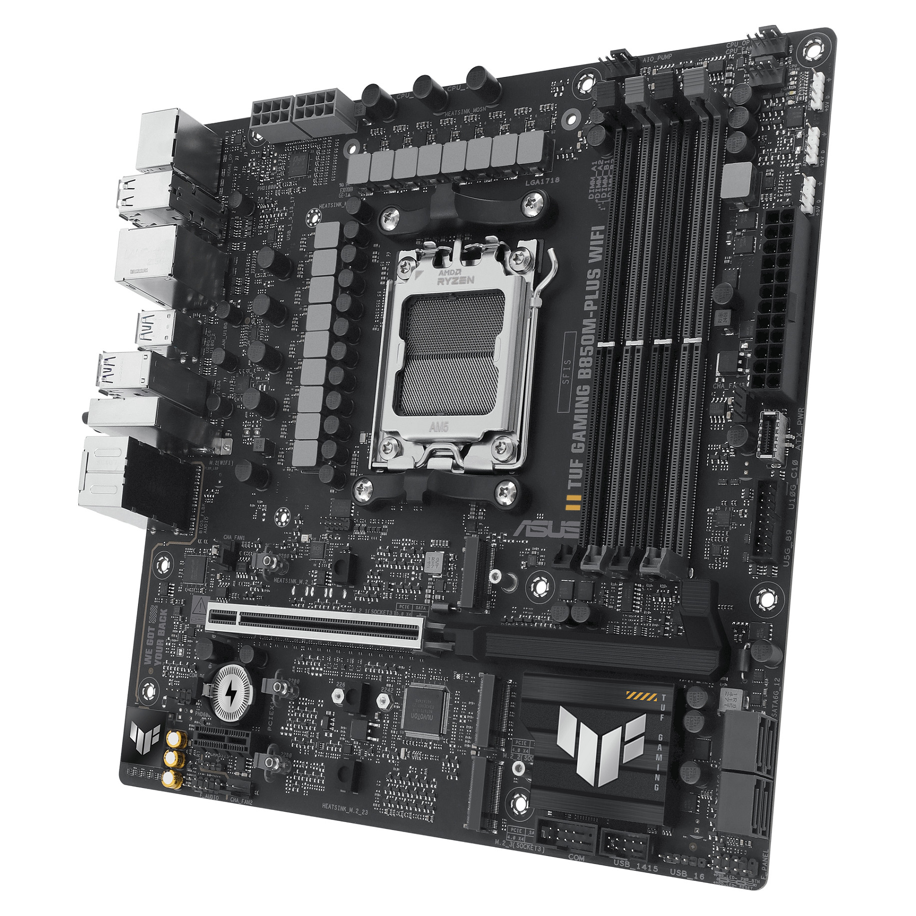 Pllakë Amë ASUS TUF GAMING B850M-PLUS WIFI / AMD AM5 / B850 / DDR5 / Micro ATX / Wi-Fi 6E / 2.5GbE LAN - 5