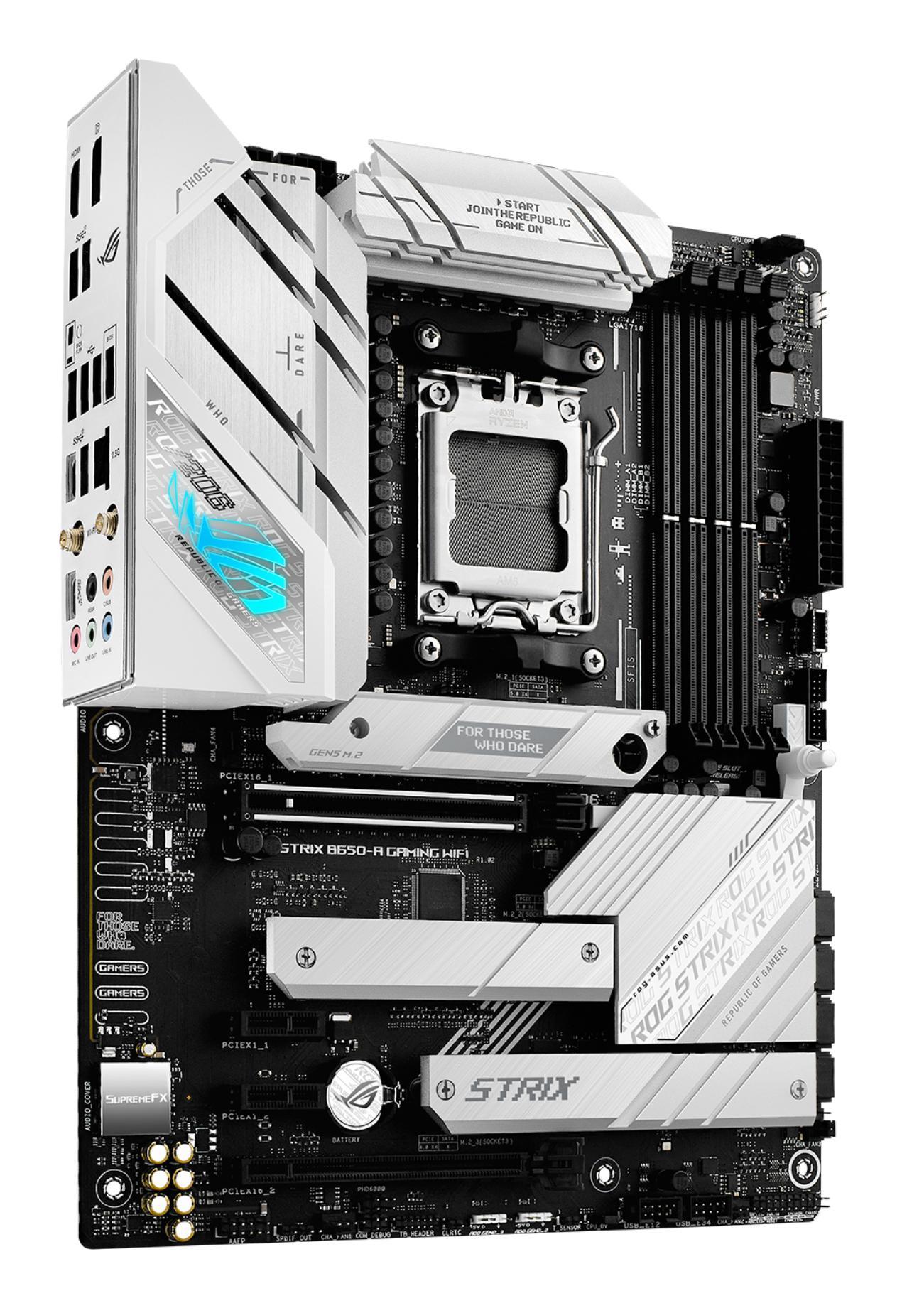 Pllakë Amë ASUS ROG STRIX B650-A GAMING WIFI / AM5 / B650 / DDR5 / PCIe 5.0 / Wi-Fi 6E – Argjend - 3