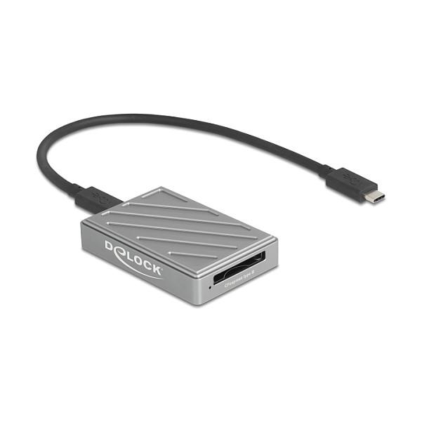 Lexues Kartelash DeLOCK 91021 / CFexpress 2.0 Type B / USB4 Gen 3x2 / USB-C / 40 Gbit/s - Gri