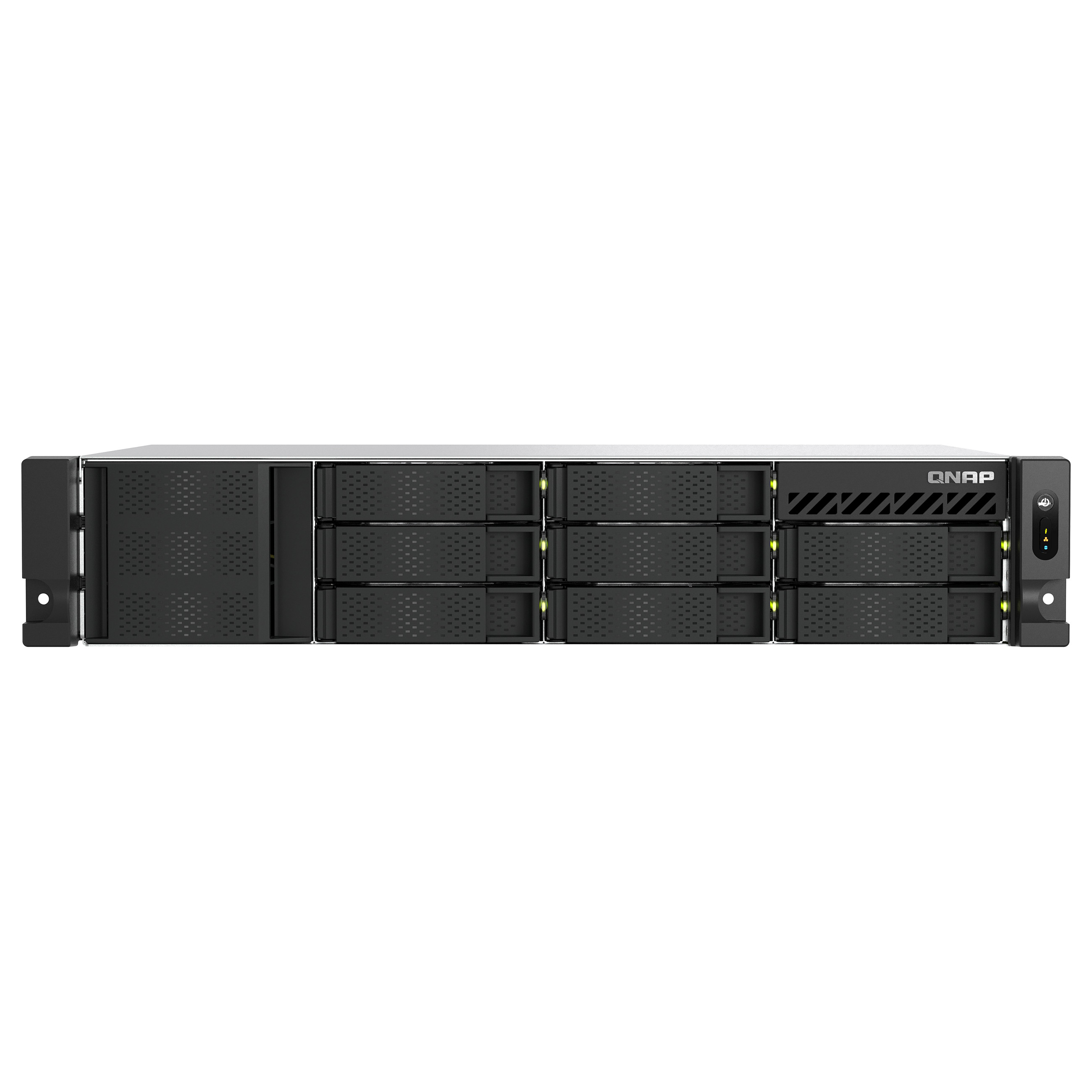 NAS QNAP TS‑855eU‑8G 8‑Bay Short Depth Rackmount / Intel Atom C5125 (8 cores, 2.8GHz) 8GB / 2x 2.5GbE / 2x M.2 2280 / 2x PCIe Gen3 /PSU - 1