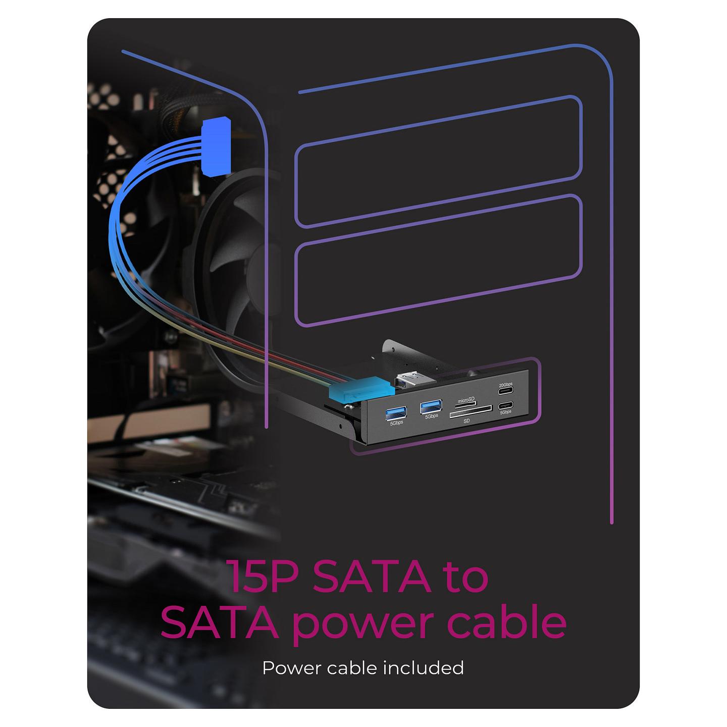 Hub ICY BOX IB-HUB1419-i3, 2x USB-A, 2x USB-C, SD, microSD, 20Gbps, 3.5" - Zezë - 4