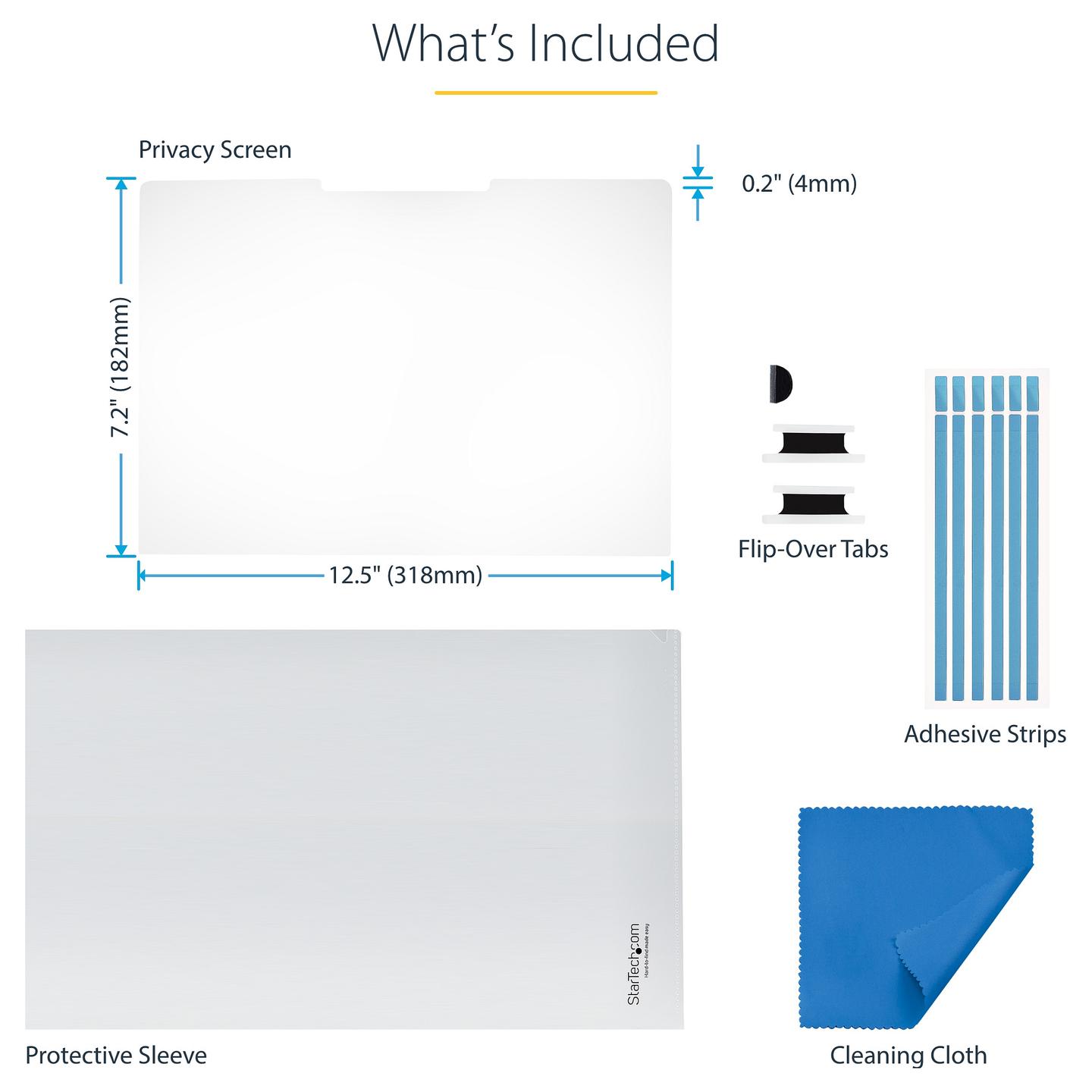 Filtër Privatësie StarTech.com 14LT-PRIVACY-SCREEN, 14", 16:9, Flip-Over, Touch, ±30°, Anti-Glare - Zezë - 17