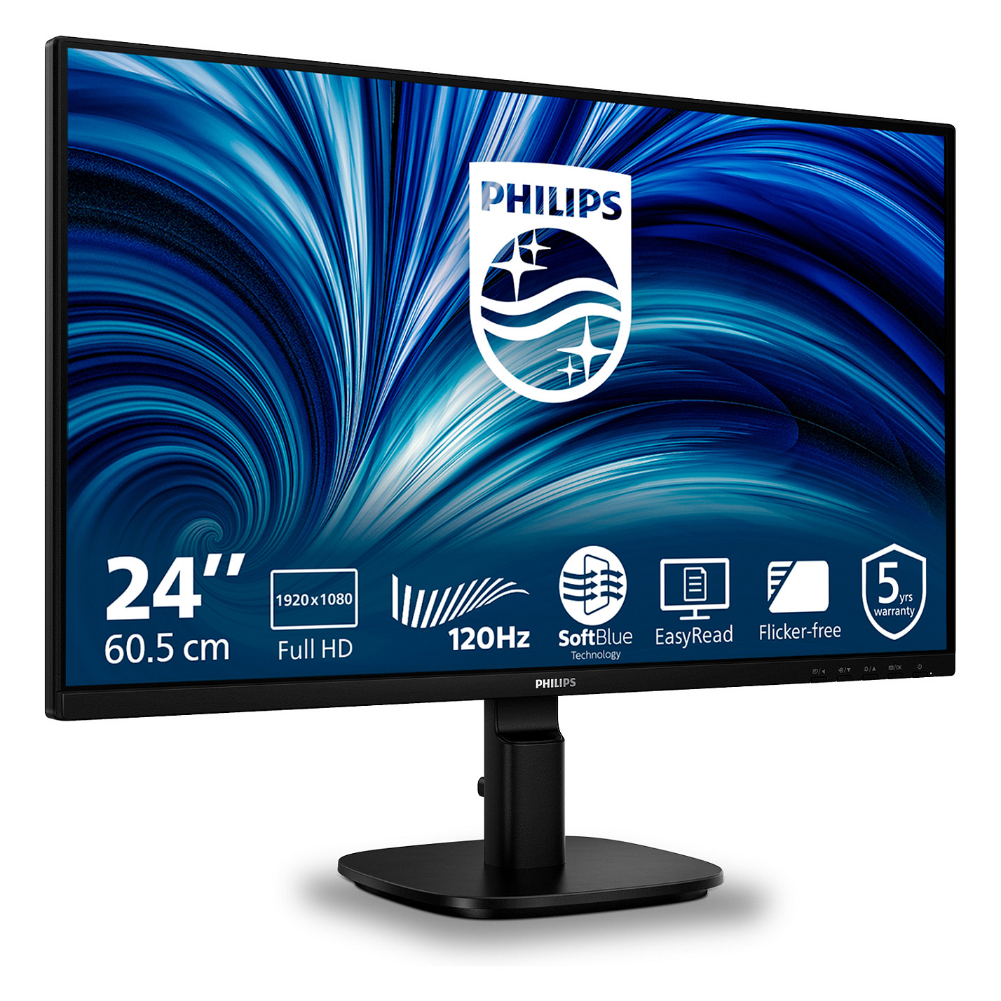 Monitor Philips 24B2N2200 / 23.8"/ Full HD IPS LCD / 120Hz / 4ms / VGA+HDMI+DP - Zezë - 2