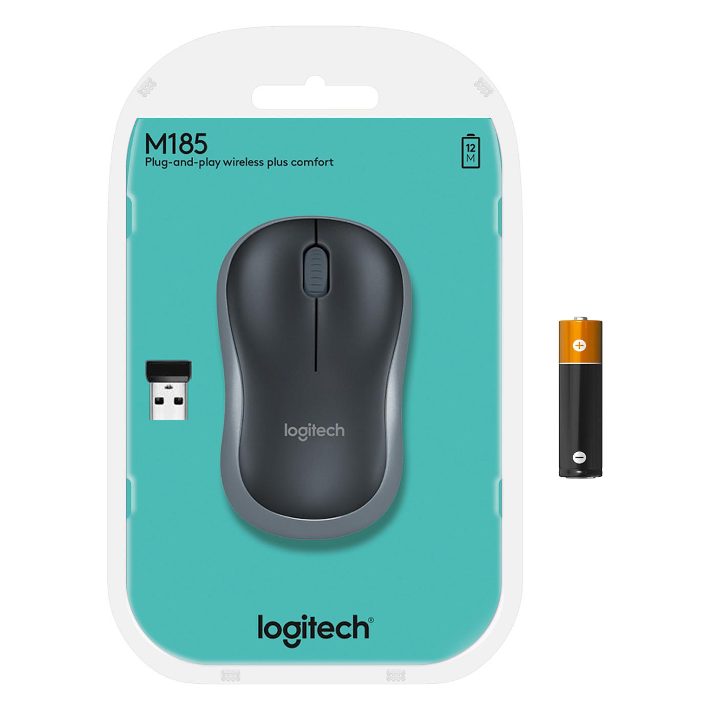 Maus pa kabllo Logitech M185 / Wireless 2.4GHz / Optik / 1000 DPI / 3 Butona / Nano USB Receiver - Blu/Zezë - 9