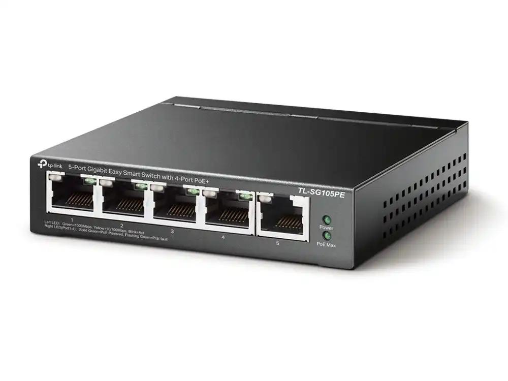 TP-Link TL-SG105PE 5-Port Gigabit Easy Smart PoE+ Switch – 4x PoE+, 65W, 10/100/1000Mbps, Zezë - 2