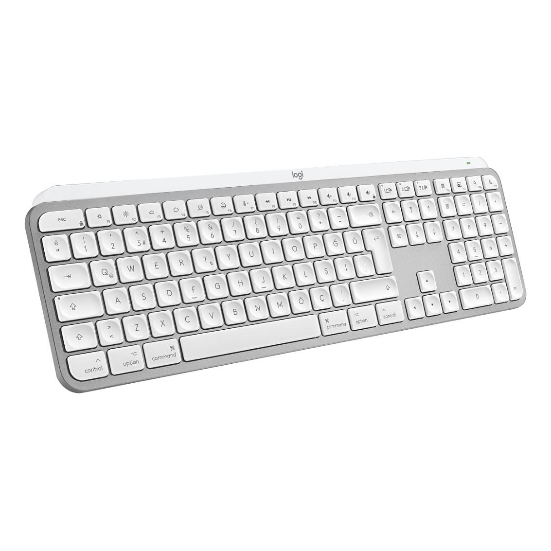 Tastierë pa Kabllo Logitech MX Keys S for Mac, Scissor, Full Size, QWERTZ CH, Bluetooth + Logi Bolt - Bardhë - 3
