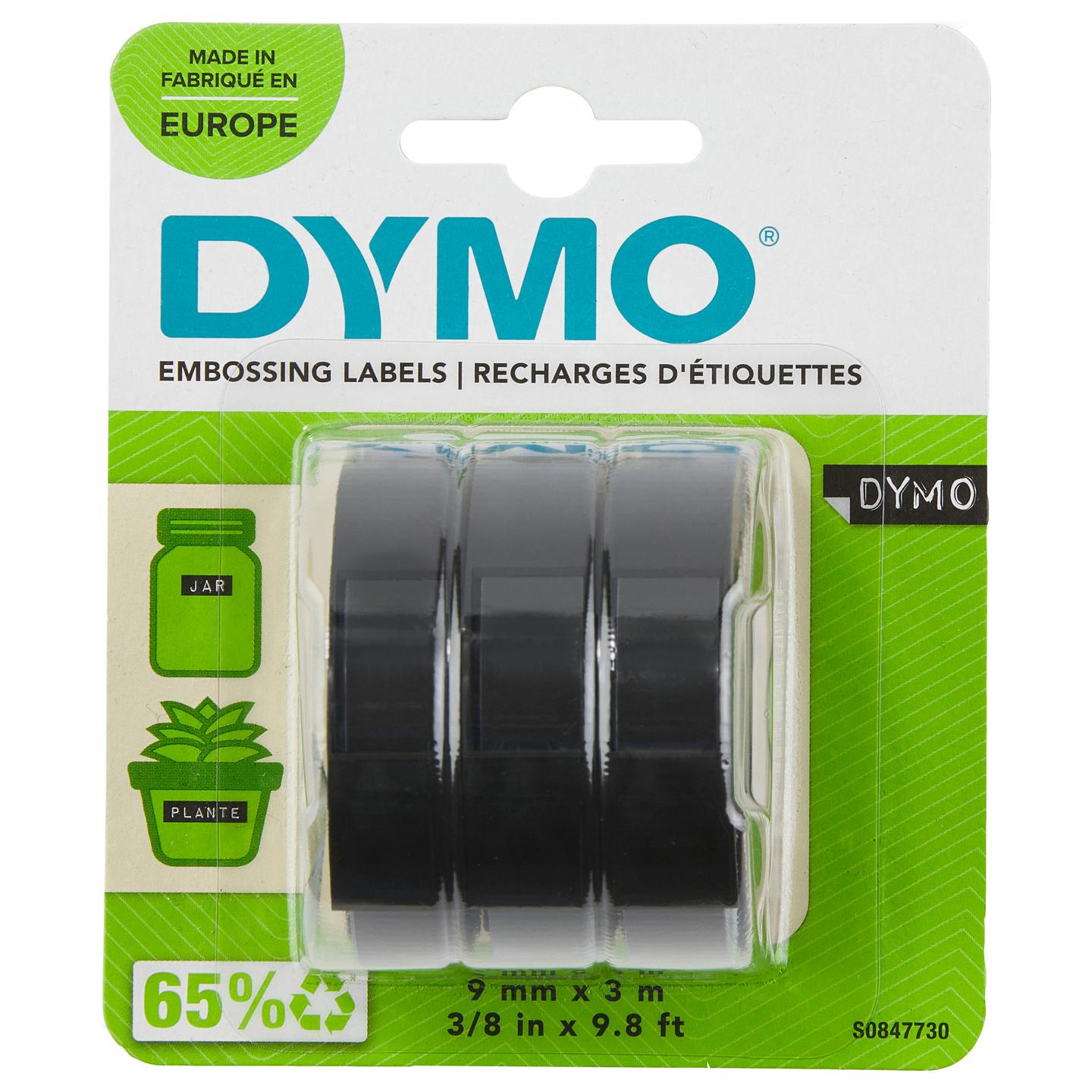 Etiketa për Printer Dymo 3D / 9 mm × 3 m / 3 copë / S0847730 - Zezë/Bardhë