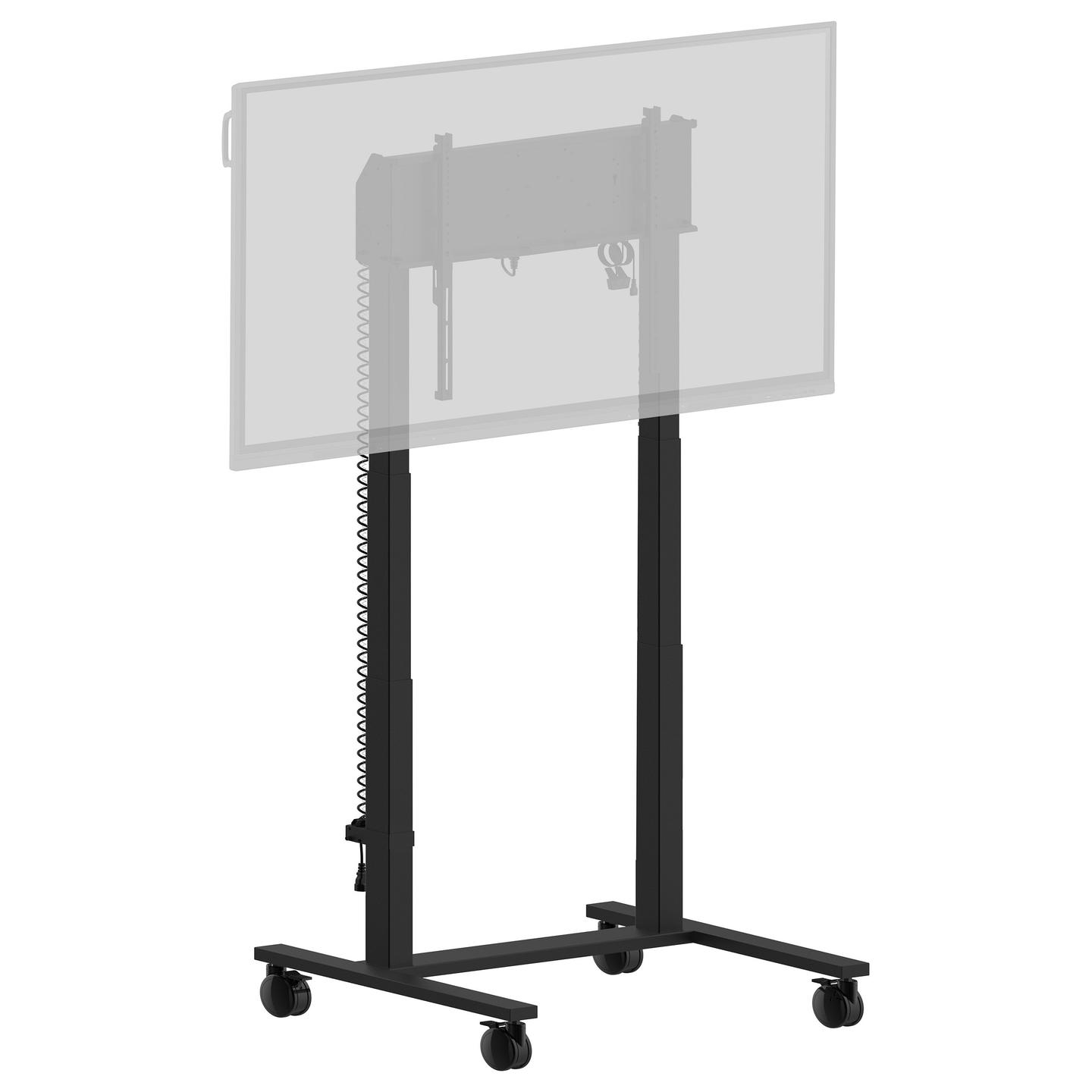 Mbajtëse për Monitor iiyama / 55″–105″ / deri në 120 kg / Elektrike / Rregullim Lartësie 950 mm / me Rrota - Zezë - 1