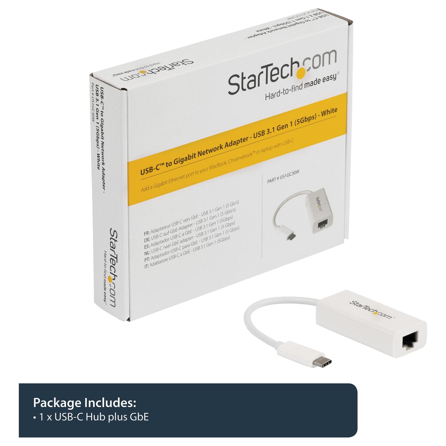 Adapter Rrjeti USB StarTech.com US1GC30W, USB-C 3.2 Gen 1, 1x Gigabit LAN RJ45, 10/100/1000Mbps, Realtek RTL8153 - Bardhë - 7