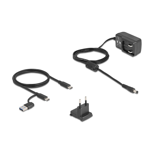Docking Station për SSD USB 10 Gbps / 2.5″ + 3.5″ SATA HDD/SSD / M.2 NVMe + SATA SSD / Fan - Zezë - 3